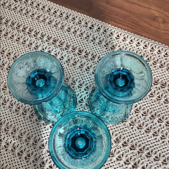 Set of three anchor hocking vintage retro pedestal Sundae glasses-7A - Picture 3 of 3